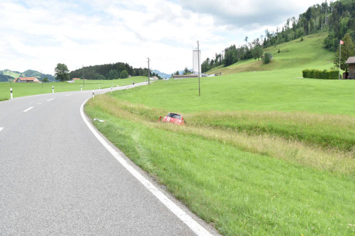 Von Strasse abgekommen in Stein AR und in Bach gelandet