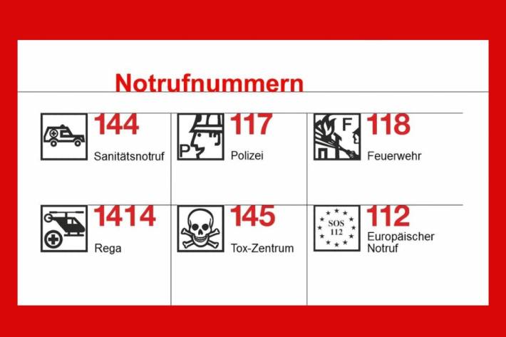 Schweizer Notrufnummern