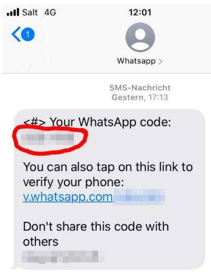 Screenshot WhatsApp SMS