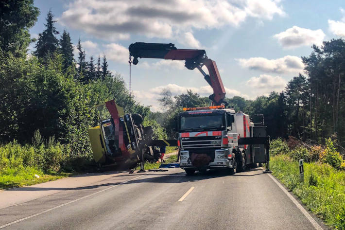 LKW verunglückt bei Havixbeck