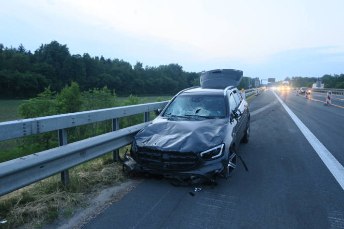 Unfallfahrzeug auf der A1 bei Dinklage