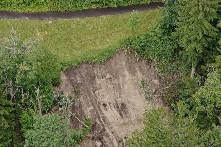Erdrutsch bei Lorzentobelbrücke