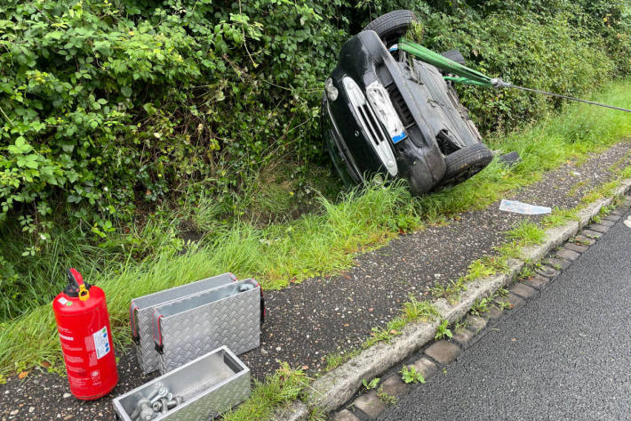 Verkehrsunfall mit einer verletzten Person bei Mülheim an der Ruhr