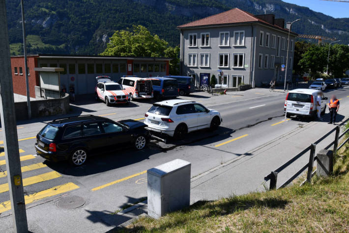 Unfallstelle auf der Masanserstrasse in Chur GR