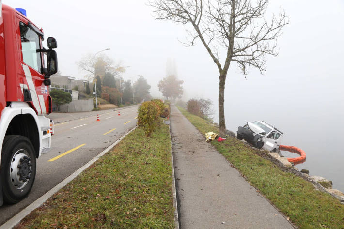 Auto landet im Zugersee