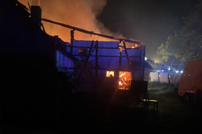 Die Fachwerkbauweise beschleunigte den Brand.