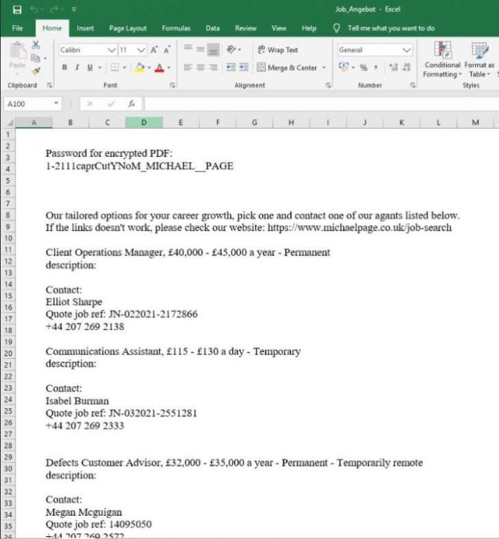 Screenshot EXCEL ausgeführt