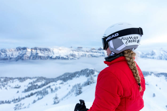 Erstes Wintersportvergnügen am Flumserberg.