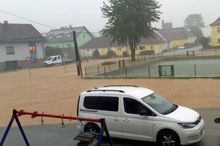 Auch in Drösiedl war der Ortkern überflutet.
