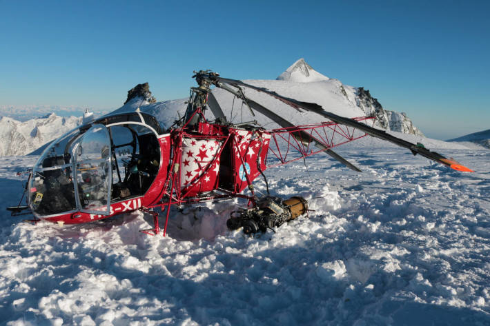 Helikopter bei Landung beschädigt bei Sass-Fee