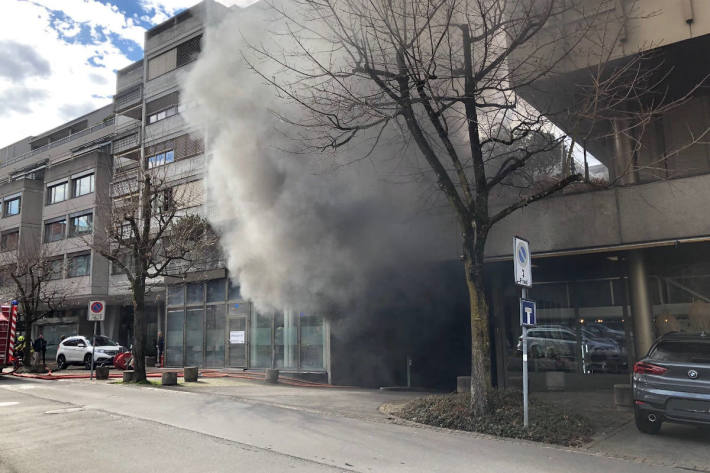 Grosser Sachschaden bei Tiefgaragenbrand