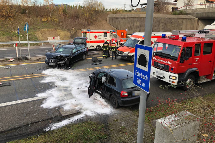Unfallsituation auf der B10 bei Pirmasens