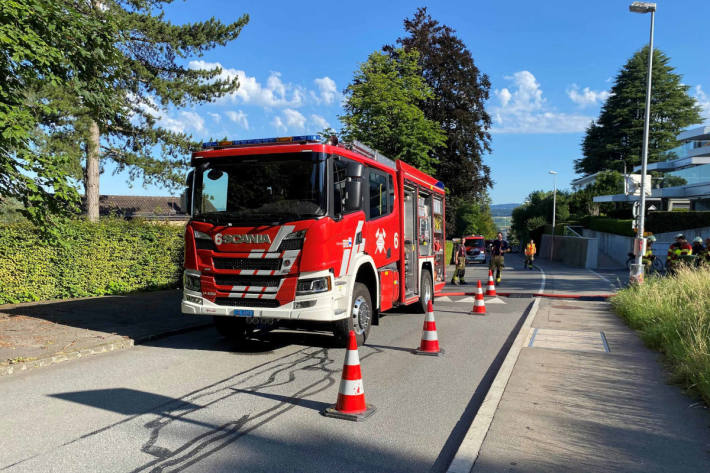 Flammen und Rauch im Heizungskeller