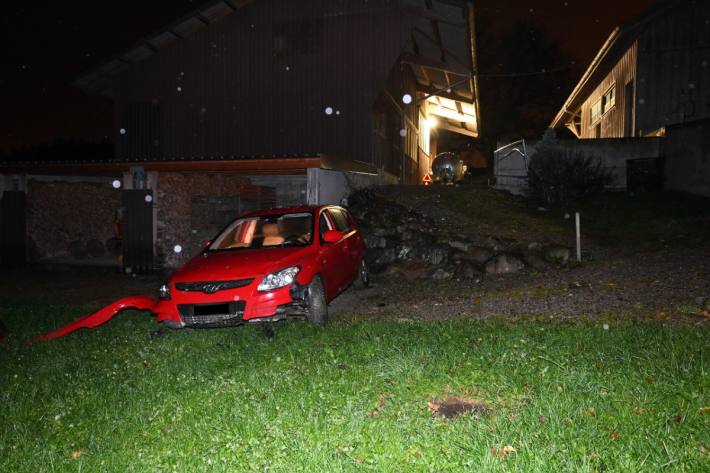 In Fahrunfähigem Zustand in Waldkirch verunfallt.