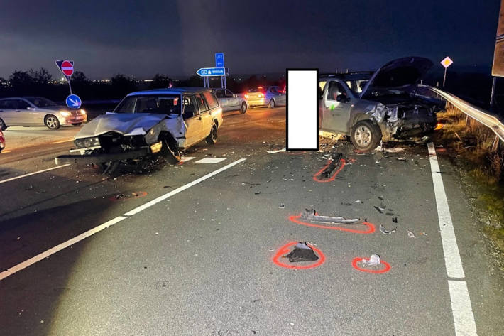 Verkehrsunfall mit zwei verletzten Personen auf der L46 im Bereich der Anschlussstelle zur BAB60