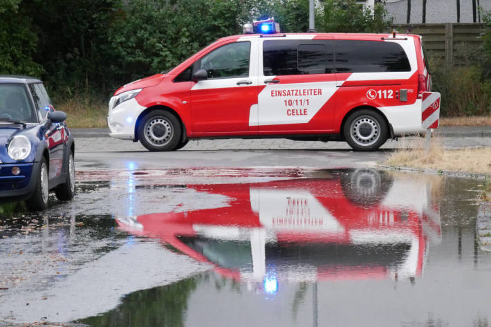 Wasserrohrbruch in der Händelstraße in Celle