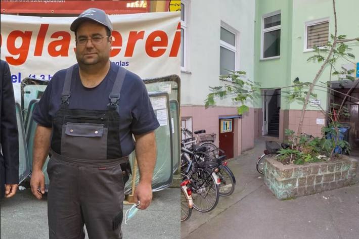 Getöteter Mann und Bild vom Tatort.