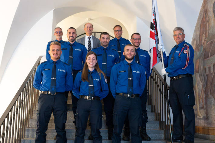 Die vereidigten Polizisten sowie eine Polizistin der Stadtpolizei Chur.