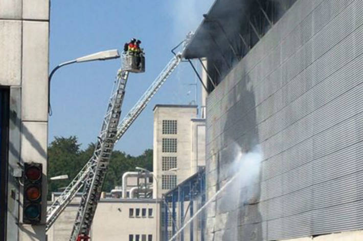 Ehemalige Papierfabrik in Brand