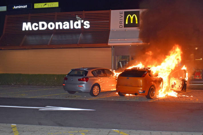 Autobrand in Kriens