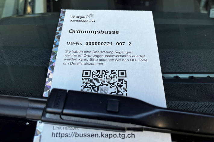Neue Bussenzettel mit QR-Code im Kanton Thurgau
