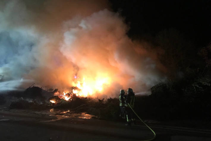 Brand einer Kompostierungsanlage