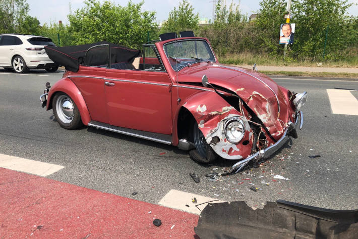 Oldtimer Ausfahrt endete für einen VW Käfer (Baujahr 1956) vorzeitig in Lüdinghausen