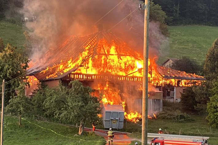 Das Gebäude brannte komplett nieder