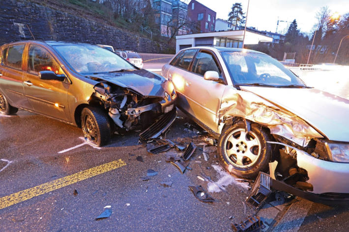 Endlage der Unfallfahrzeuge