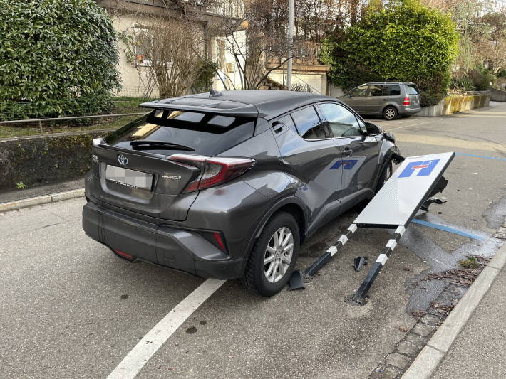 Personenwagen fährt Zonensignalisation um