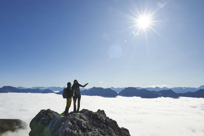 Ausblick über das Nebelmeer am Weisshorn