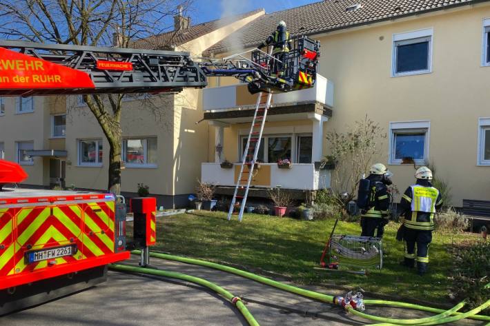 Drehleiter im Einsatz