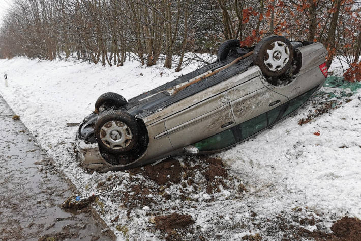 Winterglätte auf der A27 bei Geestland