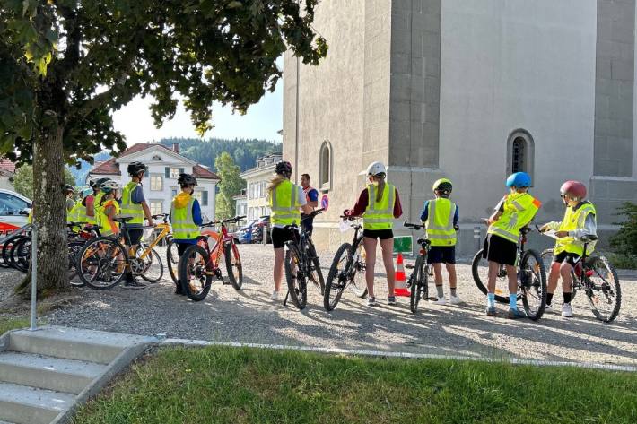 Schüler Radprüfung in Heiden.