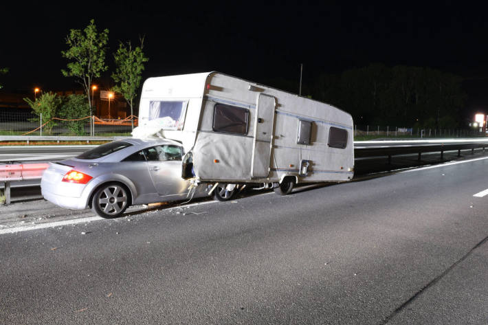 Unfallsituatiom auf der A2 bei Sursee