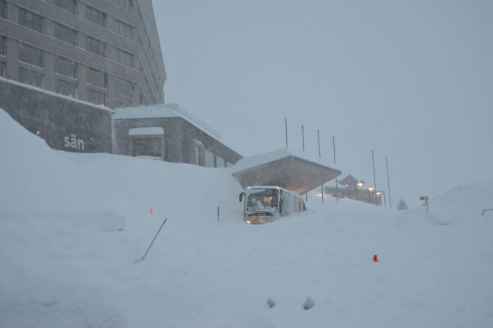 Situation vor dem Hotel Säntis auf der Schwägalp.