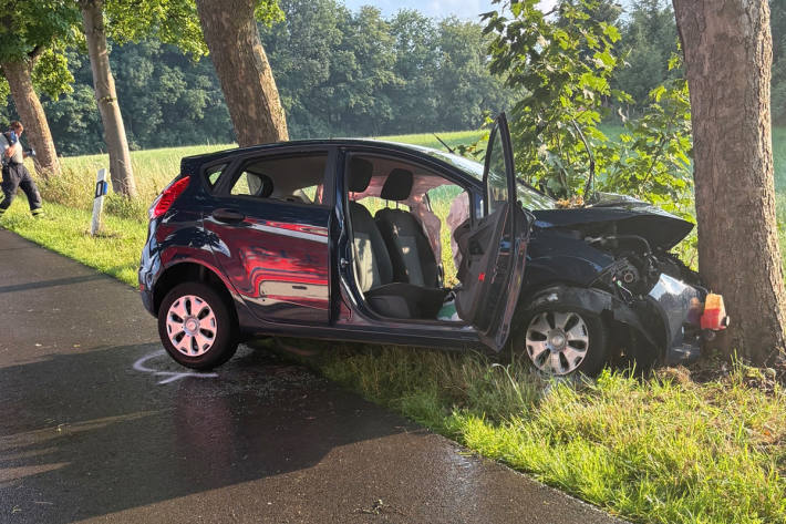 Die Fahrerin kam aus noch ungeklärten Gründen von der Fahrbahn ab.