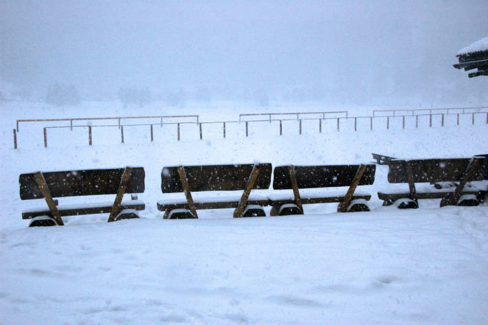 Schneefall am Obersee.