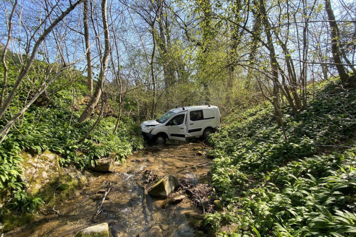 Endlage des Unfallfahrzeuges bei Künten