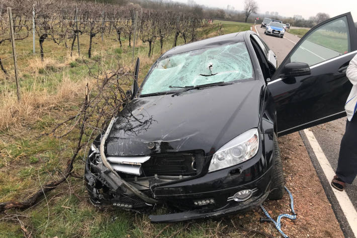 Trunkenheitsfahrt endet im Weinberg