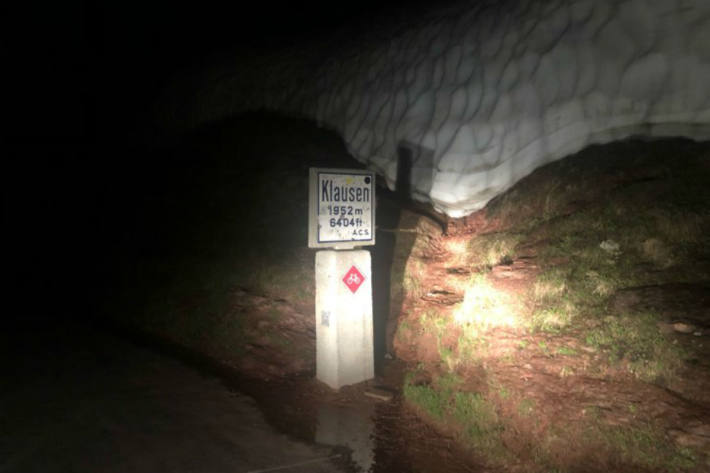 Auf dem Klausenpass lag die Temperatur um Mitternacht auch bei 19 Grad!