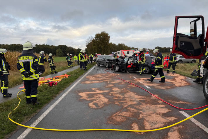 Eine 67-jährige Fahrerin musste wegen Strauchschnitt auf der Fahrbahn bremsen.