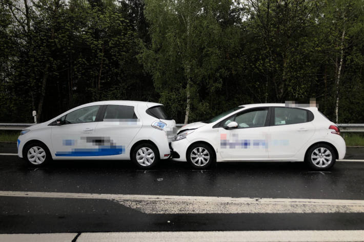 Unfallsituation auf der A13 bei Sennwald