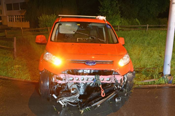 Der im Auto mitgeführte Hund blieb unverletzt.