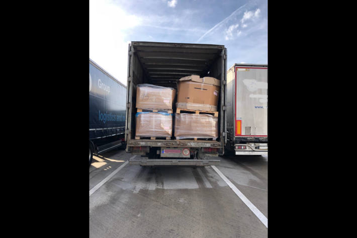 Ungesicherte Ladung im LKW auf der A61 bei Boppard