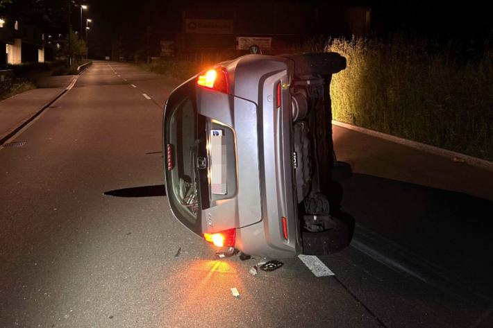 Der Autofahrer schlief während der fahrt ein.