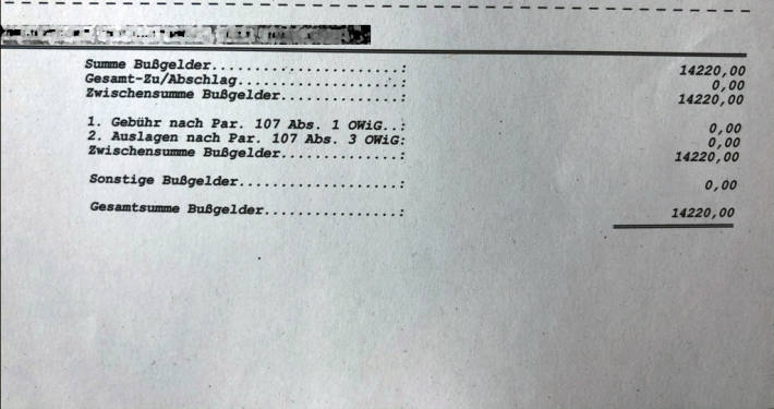 Dass ein Parkverstoß eines Lkw-Fahrers ein Bußgeld von über 14.000 EUR nach sich ziehen wird, hatten wir so in Bochum auch noch nicht