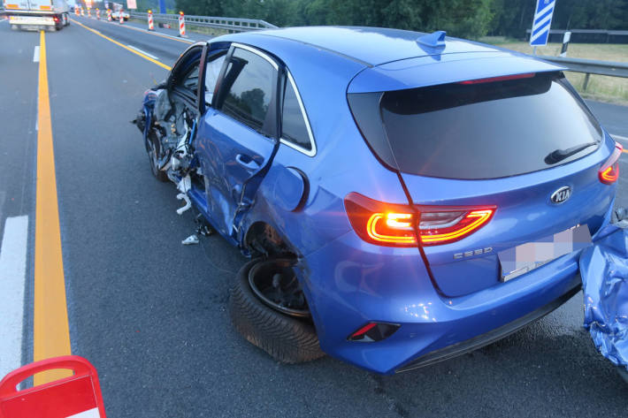 Unfallfahrzeug auf der A1 bei Dinklage