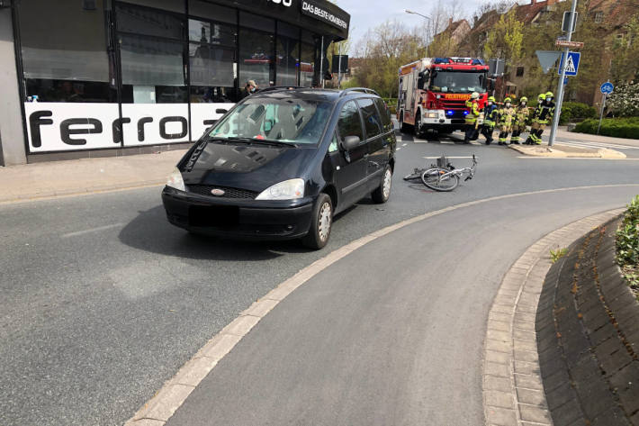 Verkehrsunfall zwischen PKW und Fahrradfahrer in Worms