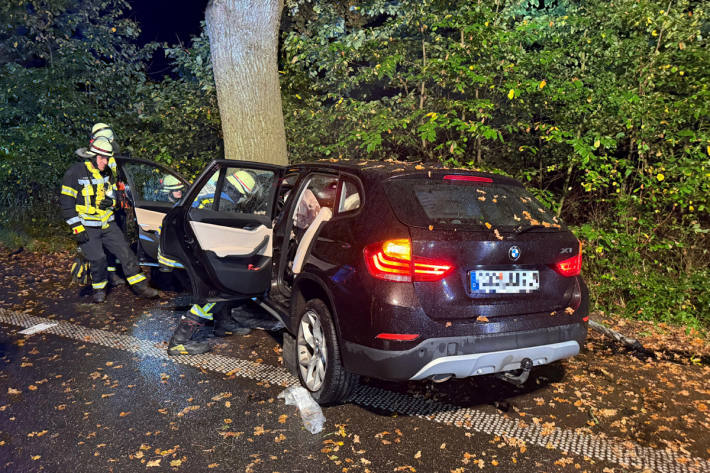 Der Fahrer verlor die Kontrolle und prallte gegen einen Baum.